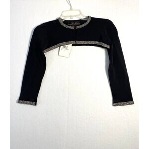 NWT Nicole Miller Collection Black Beaded Shrug Bolero Sweater Size S